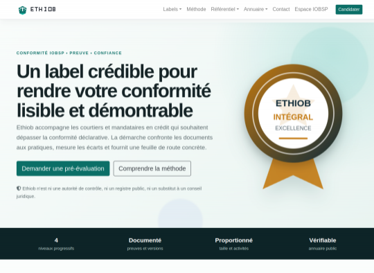 Aperçu du site ethiob.fr
