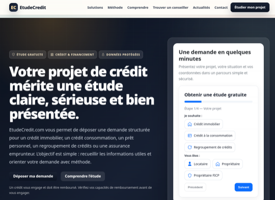 Aperçu du site etudecredit.com