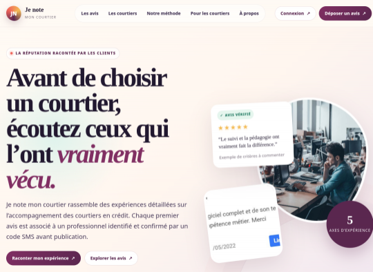 Aperçu du site jenotemoncourtier.fr
