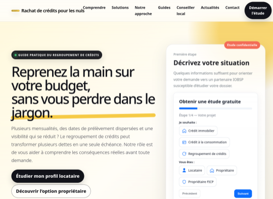 Aperçu du site rachatdecreditspourlesnuls.fr